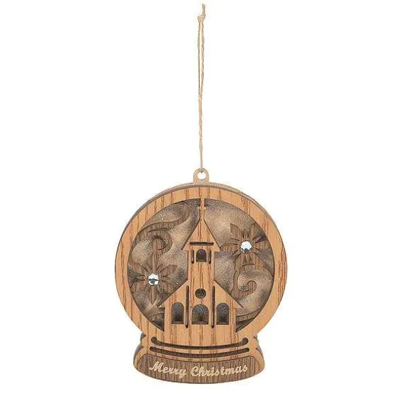 Globe With Church Orn