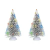 Lit Frosted Wht Sisal Tree Set