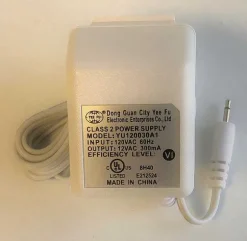 Replacement Adapter 12V Ac 300Ma White Male Jack