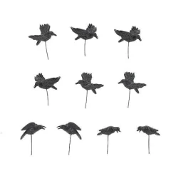 Set Of 10 Halloween Crows