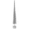 Tall Silver Glitter Spike Tree