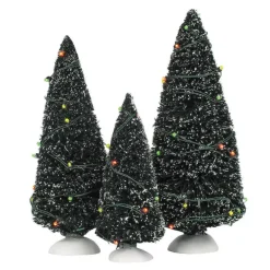 Twinkling Lit Trees Green