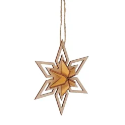 Wooden Star Orn
